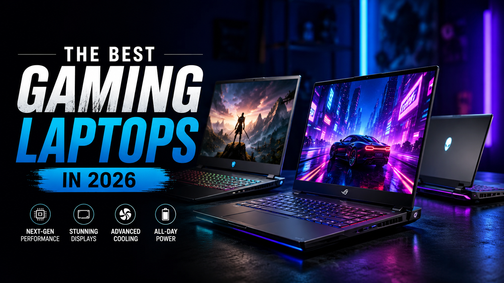 Gaming laptop setup with high performance display